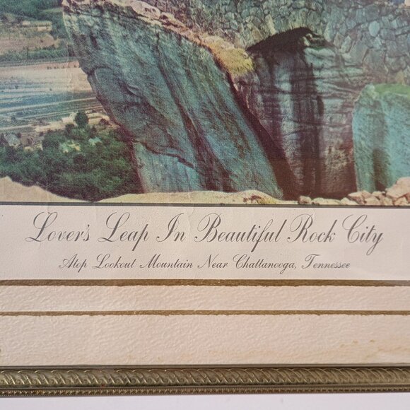 Vintage Framed Photo Lookout Mountain Tennessee Rock City Lovers Leap 1950s - Picture 4 of 11